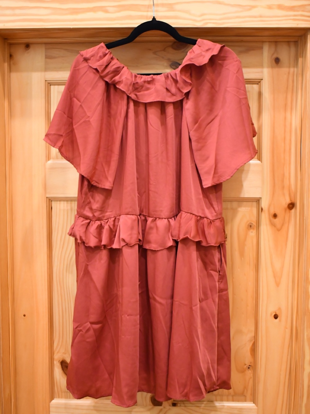 NWT✨ Old Navy Satin Ruffle Mini Tie-Front Wrap Dress L - Picture 4 of 6